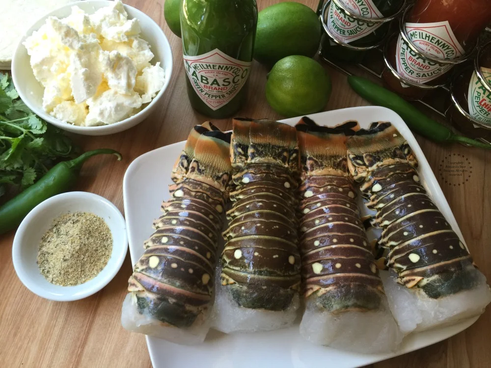 Ingredientes para los tacos de langosta Ingredientes para los tacos de langosta