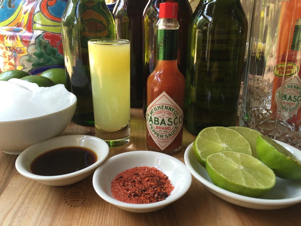 Ingredients for the Michelada Cocktail