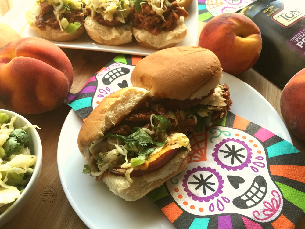 Juicy and tender Peach Pulled Pork Sliders