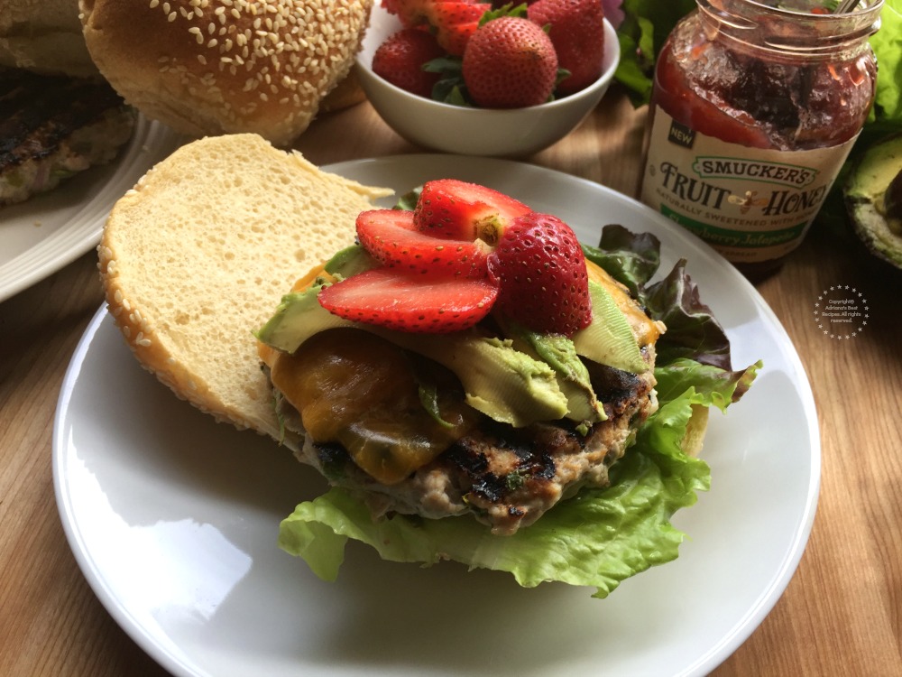 Layer all the ingredients to assemble the burger