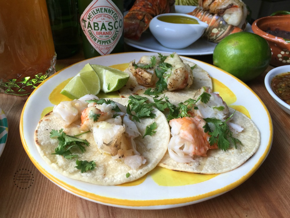 Tacos de langosta para el menú de la taquiza