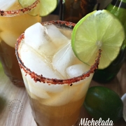 Refreshing Michelada Cocktail made with beer, lime juice, Worcestershire sauce and TABASCO