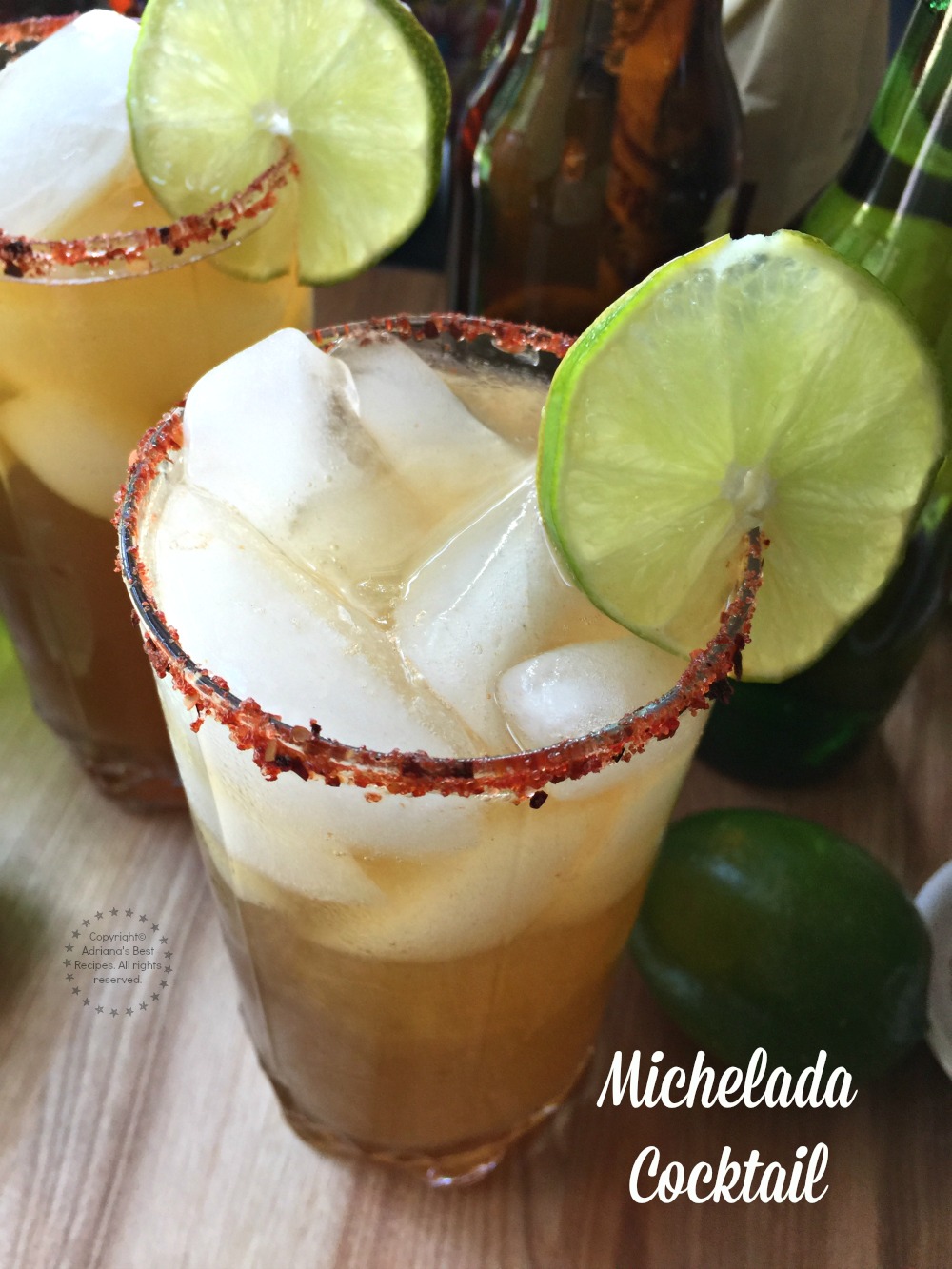 Refreshing Michelada Cocktail made with beer, lime juice, Worcestershire sauce and TABASCO
