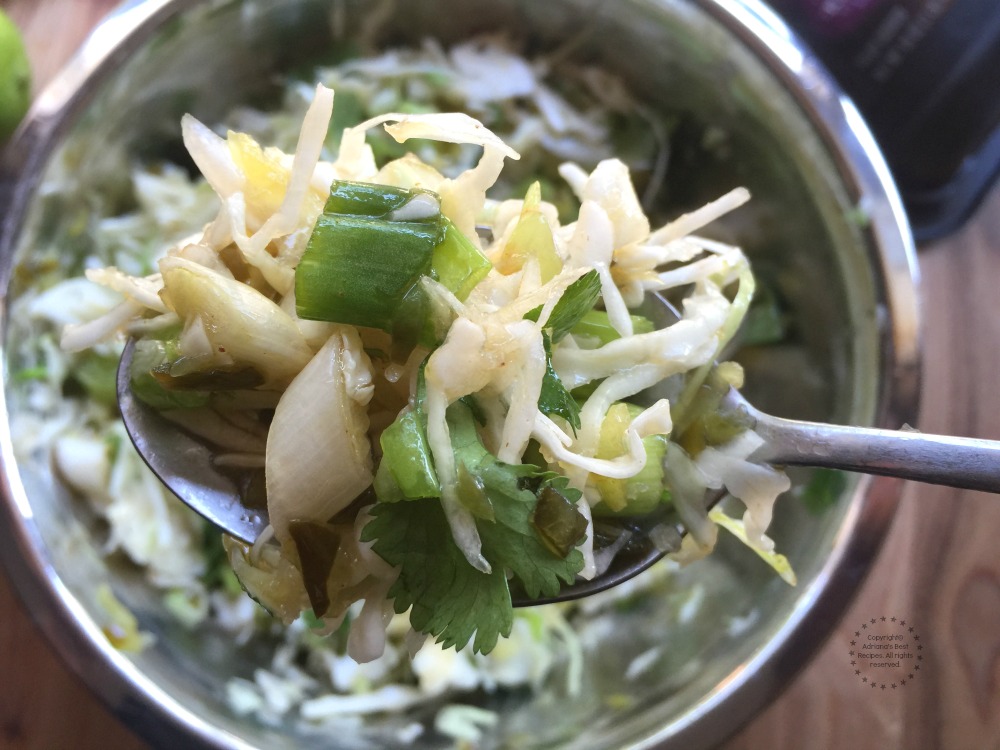 Spicy citrus slaw with a hint of chipotle perfect for the Peach Pulled Pork Sliders