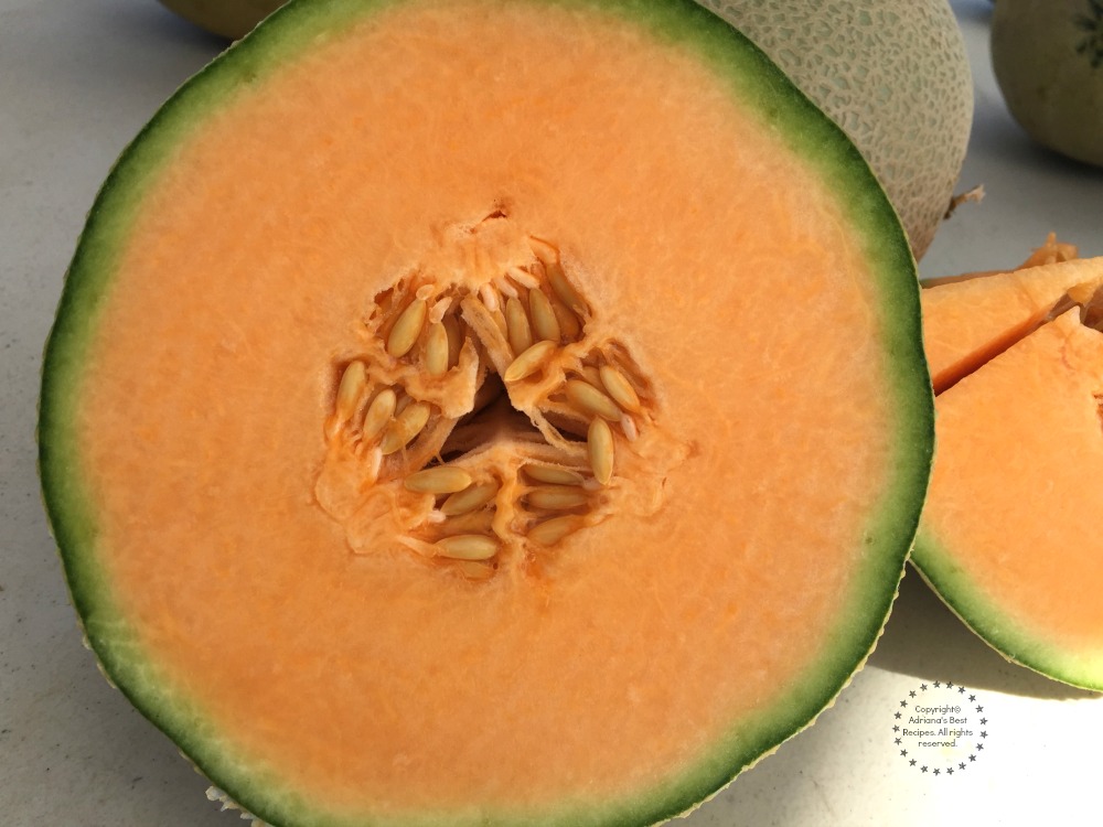 Cantaloupe just cut from the vine