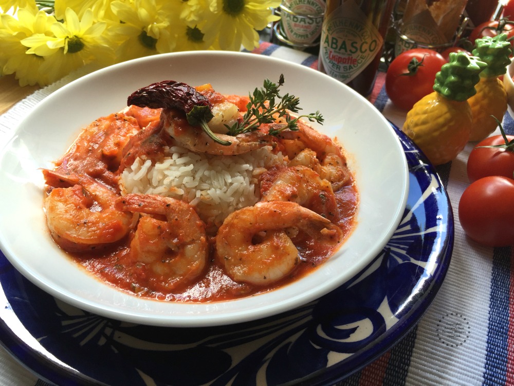 The chipotle sauce provides a nice smoky flavor and the perfect amount of heat to this shrimp diabla dish