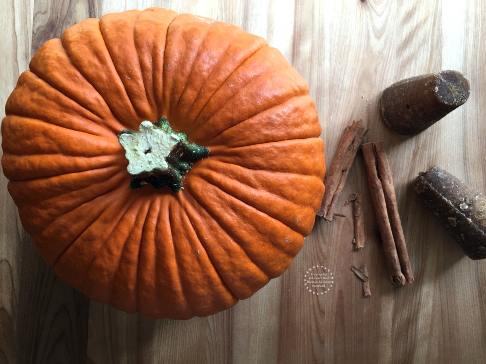 Ingredients for making candied pumpkin or calabaza en tacha