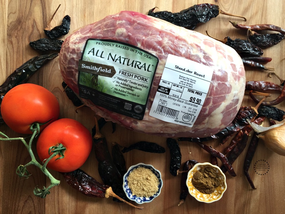 Ingredients for the Mexican Adobo Pork Shoulder