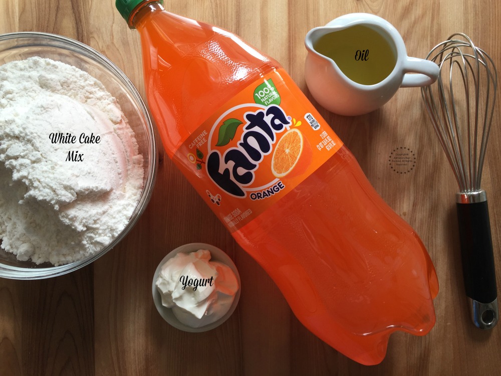Ingredients for the Fanta Cupcakes in a Jar 