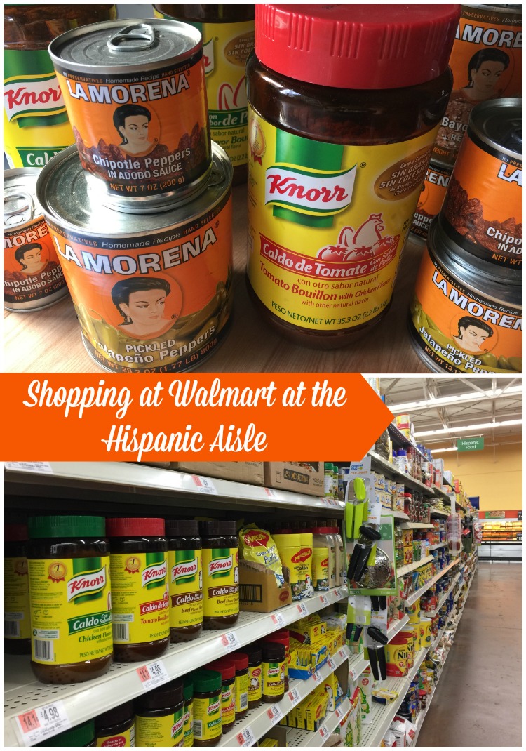 Shopping at Walmart at the Hispanic Aisle where I can find my favorite products