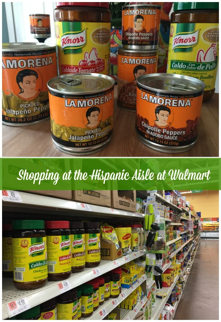 Shopping at the Hispanic aisle at Walmart Shopping at the Hispanic aisle at Walmart
