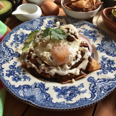 El menú incluye deliciosos chilaquiles de mole