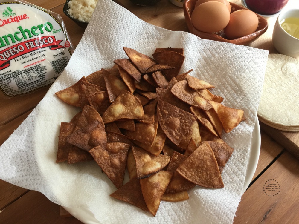 The perfect chilaquiles require homemade totopos