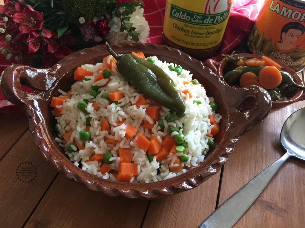 When thinking of a celebratory menu a Mexican white rice cannot be missed