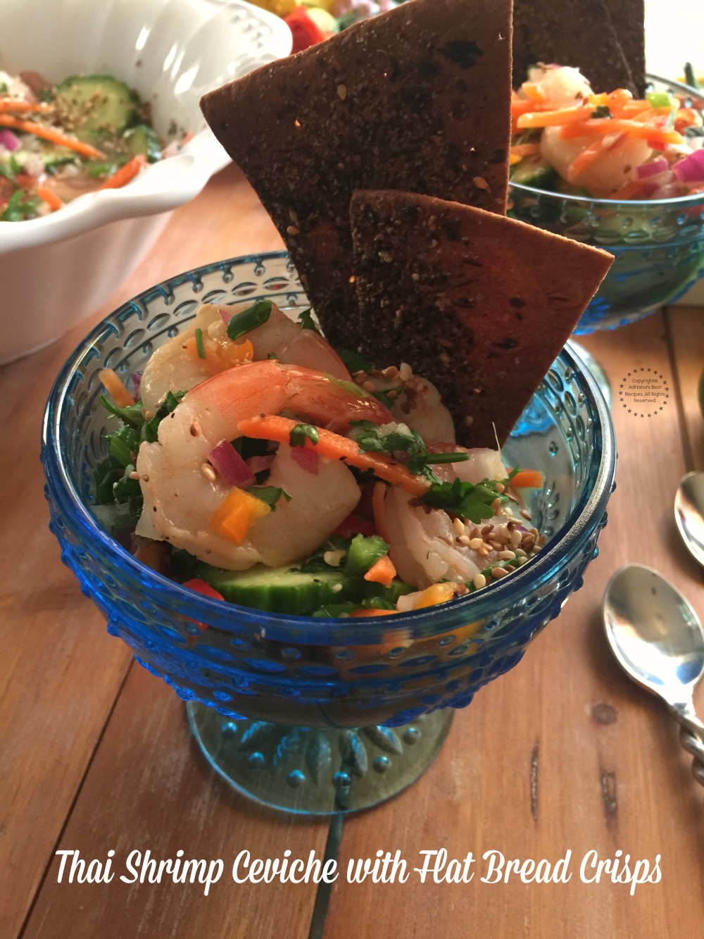 A yummy Thai Shrimp Ceviche for enjoying with friends this football season