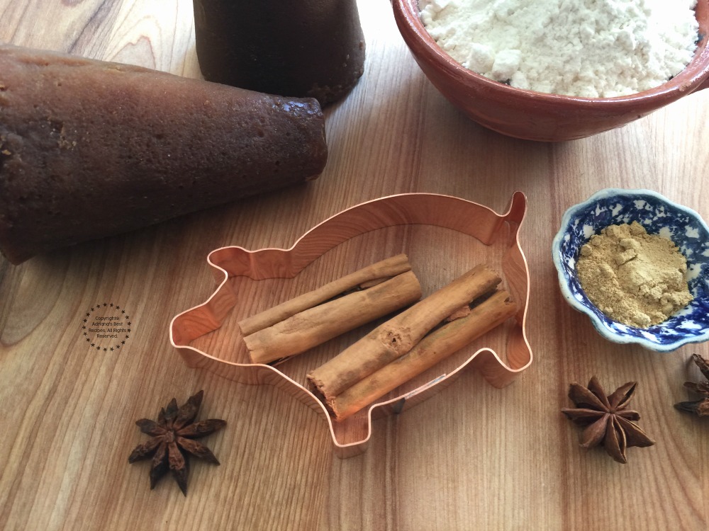 Few of the ingredients for the Piloncillo Ginger Cookies