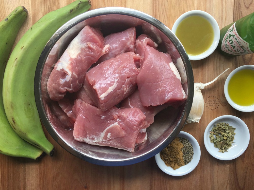 Ingredientes para los Tostones de Carnitas 