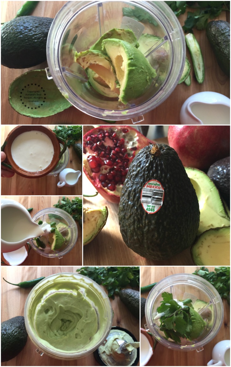 Making the avocado crema