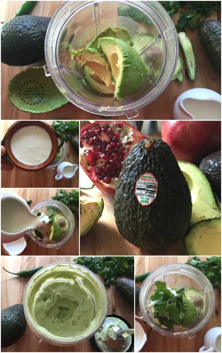 Preparando la crema de aguacate Preparando la crema de aguacate