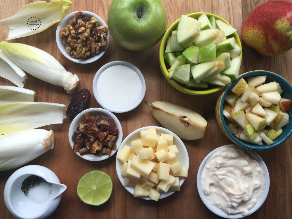 Preparando los ingredientes para esta receta con endivias 