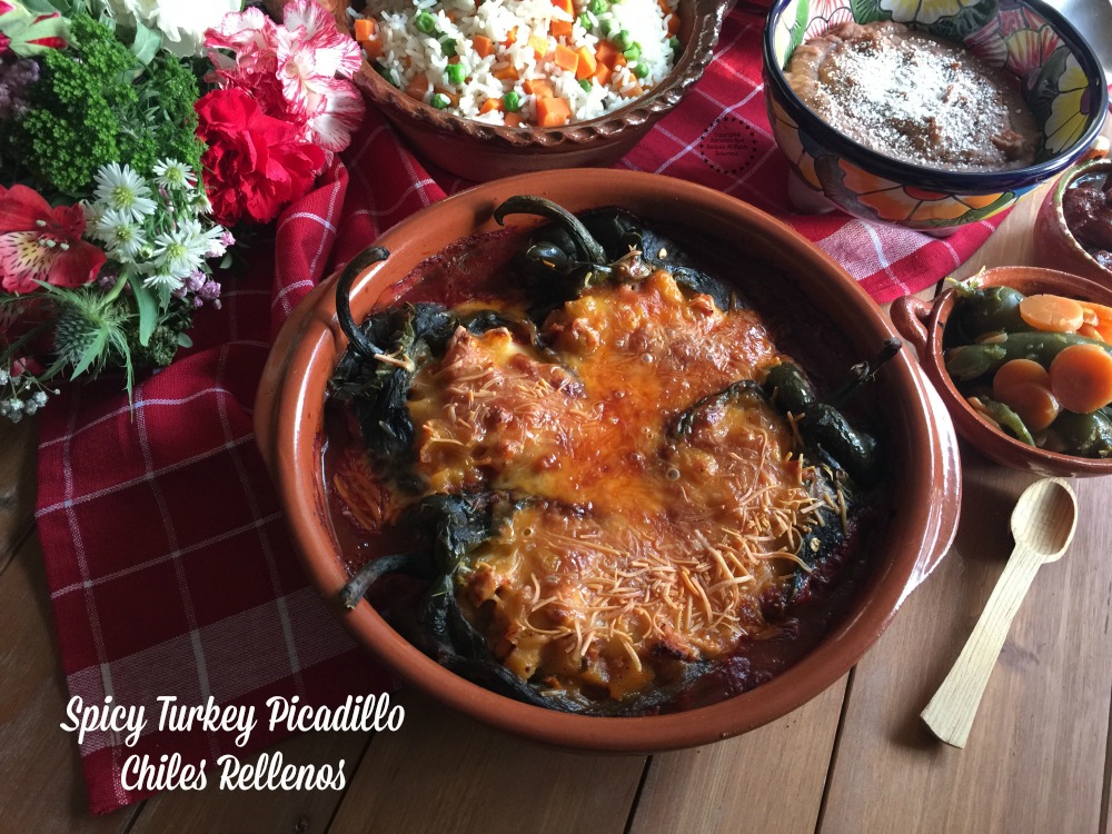 Spicy Turkey Picadillo Chiles Rellenos