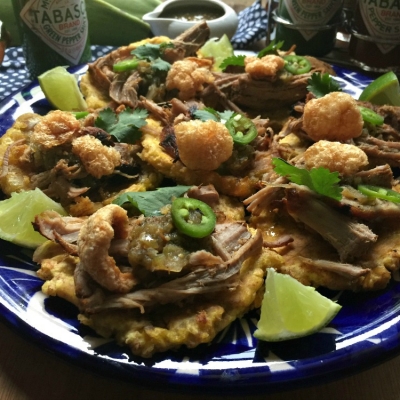 Los tostones de carnitas son la botana perfecta para una fiesta