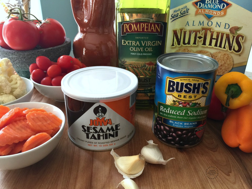 Ingredients for making the Black Bean Hummus 