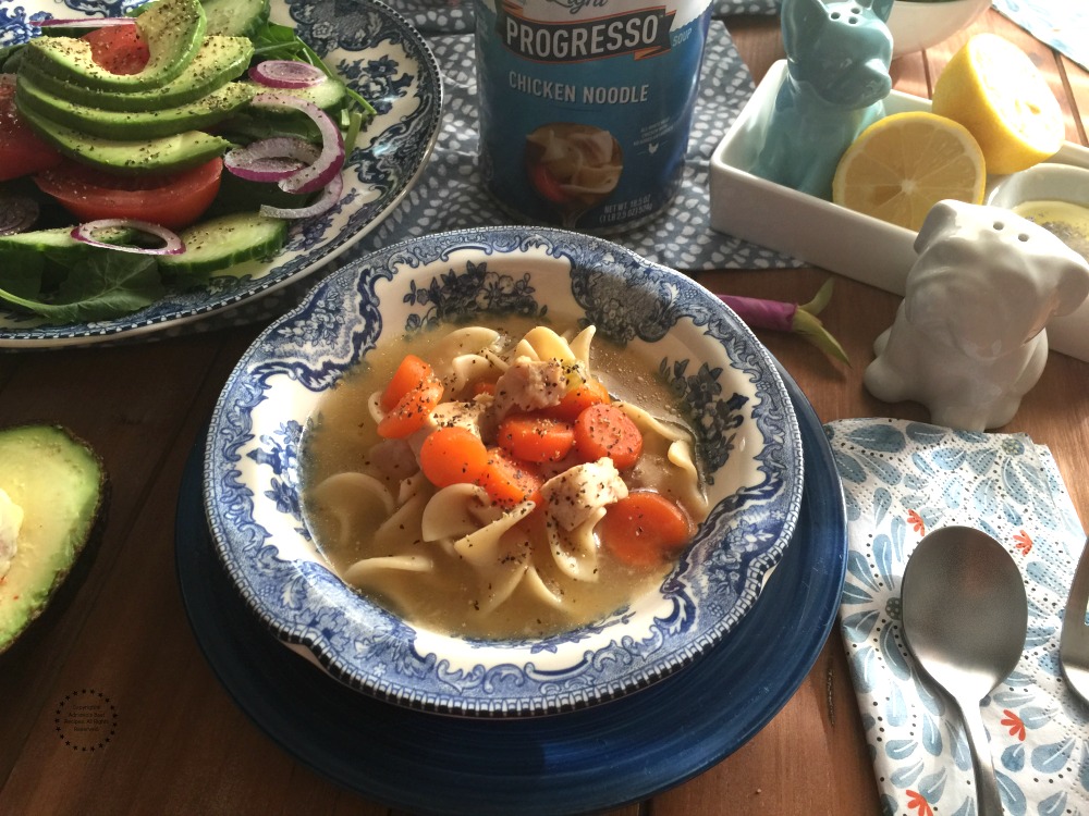 La sopa Progresso Light Chicken Noodle está hecha con carne blanca de pollo sin antiobióticos