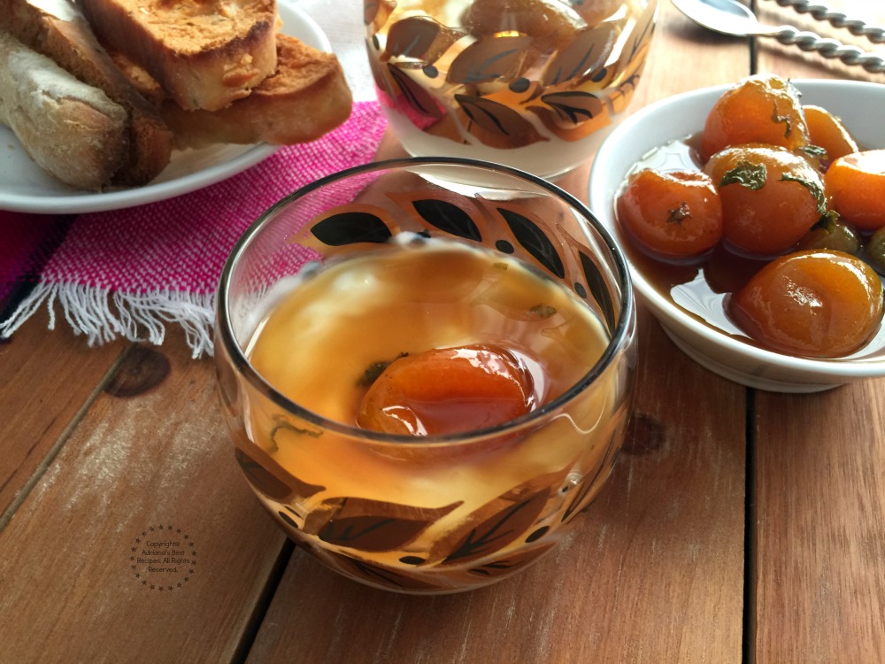 Honeycomb kumquat confit paired with Greek yogurt