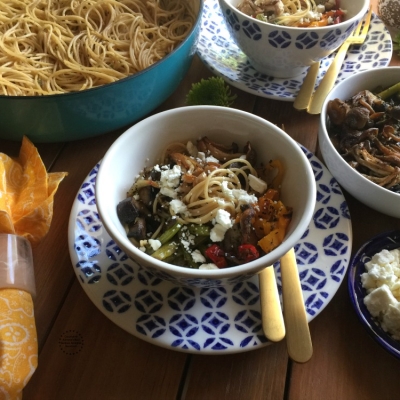 A Roasted Veggies Protein Pasta for the weekly menu