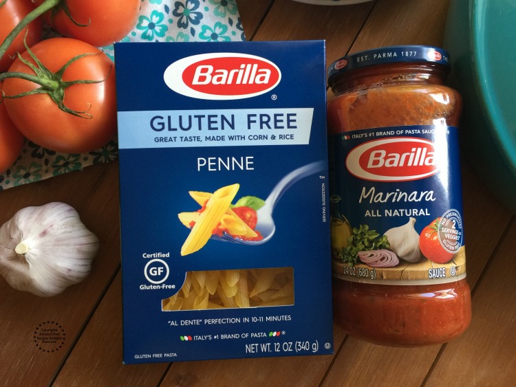 Barilla Gluten Free Pasta and Barilla Marinara Sauce