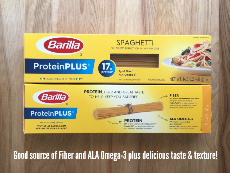Barilla ProteinPLUS Pasta Good source of Fiber and ALA Omega plus delicious taste and texture