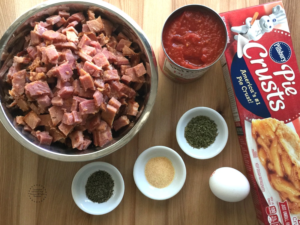 Ingredientes para el pay de jamón y queso