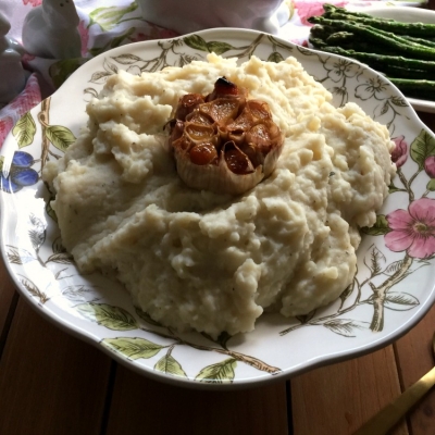 Receta para el puré de papas con ajo asado