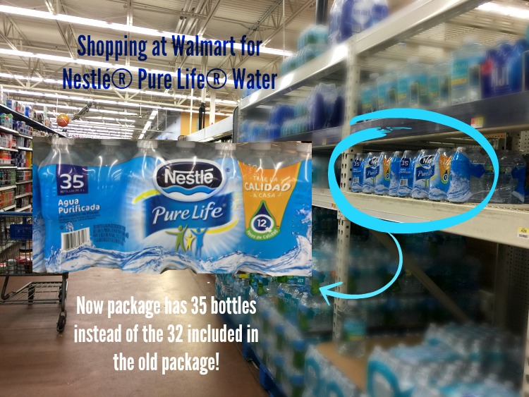 De compras en Walmart donde hay Nestlé Pure Life ahora con 35 botellas