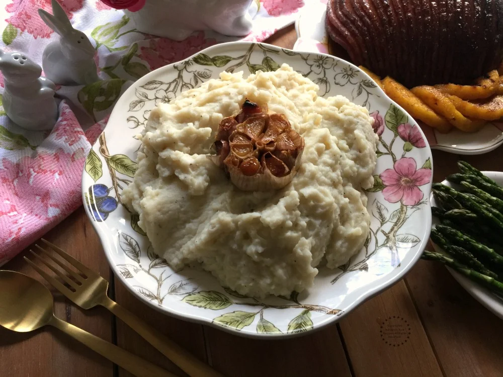 The roasted garlic mashed potatoes pair nicely with any meal