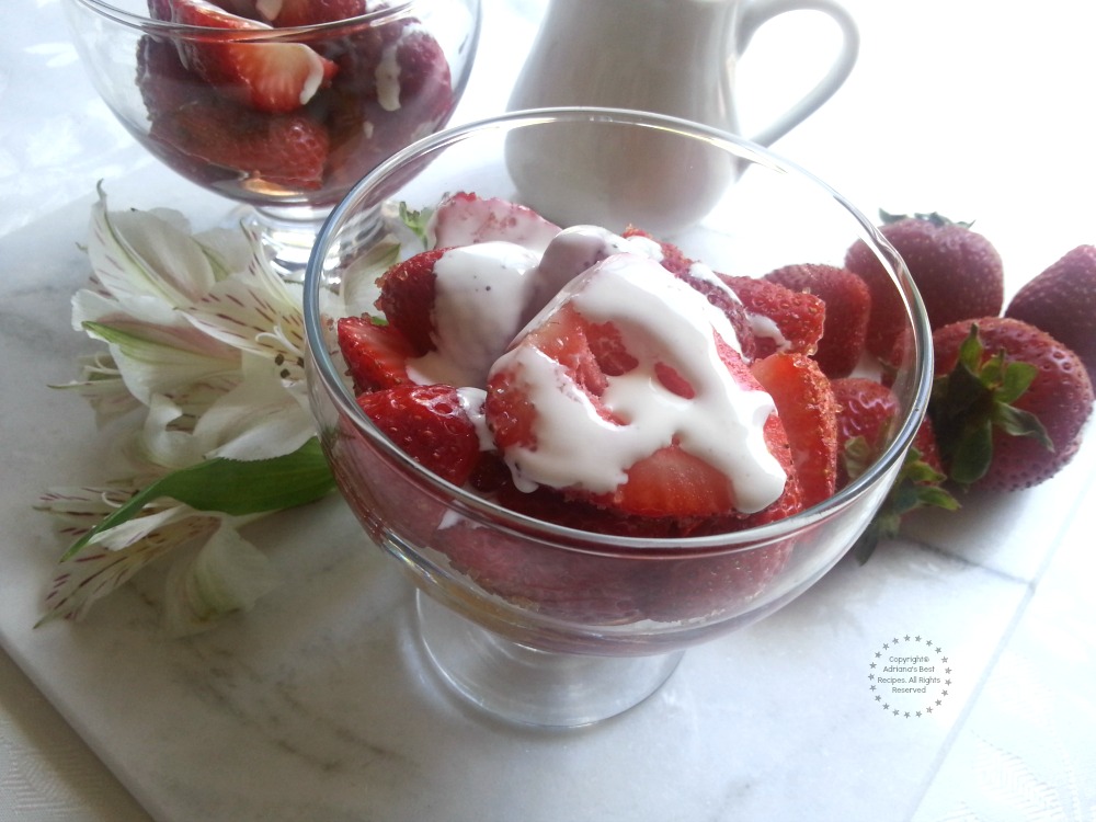 Classic Dessert Strawberries and Cream