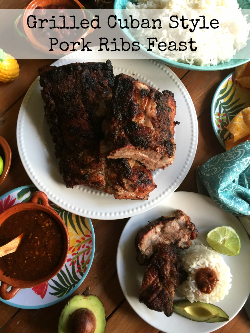 Grilled Cuban Style Pork Ribs Feast