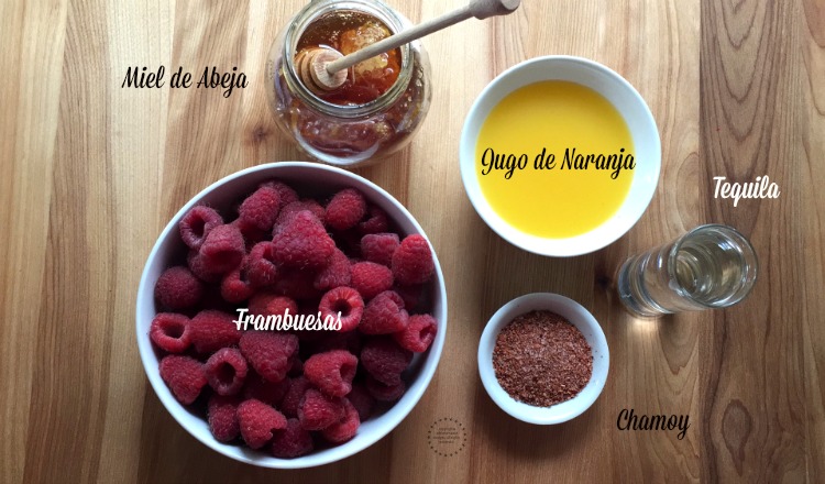 Ingredientes para la Margarita Helada de Frambuesas