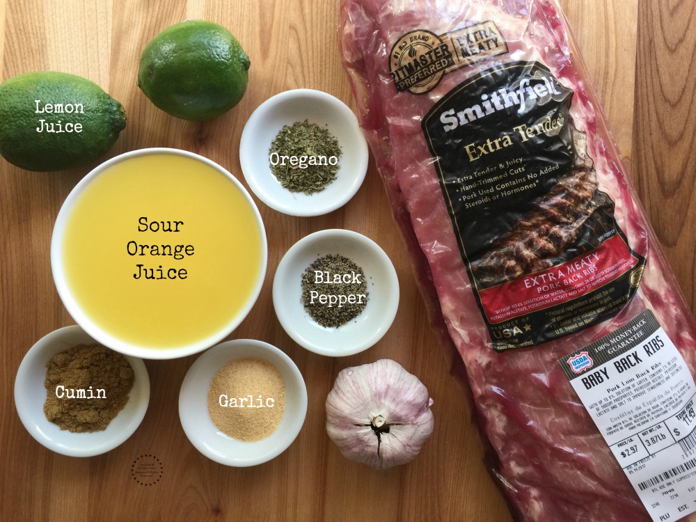 Ingredients for the Grilled Cuban Style Pork Ribs