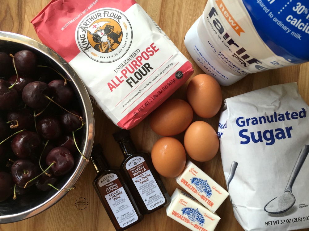 Ingredients for the French Clafoutis Black Cherry dessert
