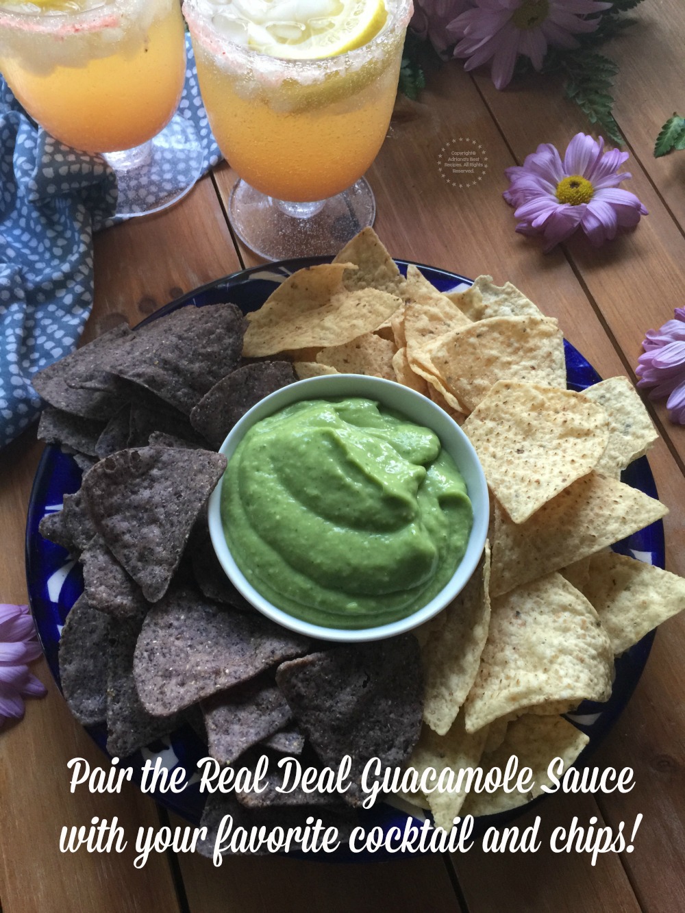 Pair the real deal guacamole sauce with your favorite chips and a cocktail