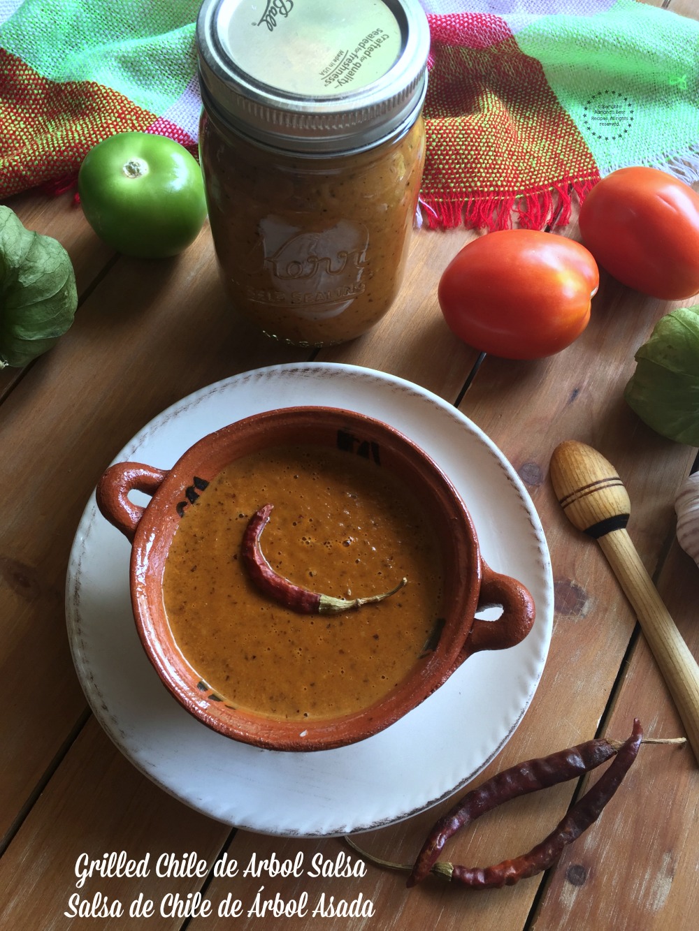 The grilled chile de arbol salsa. A spicy but tasty sauce to garnish meats and to drizzle on tacos or anything your tastebuds would desire