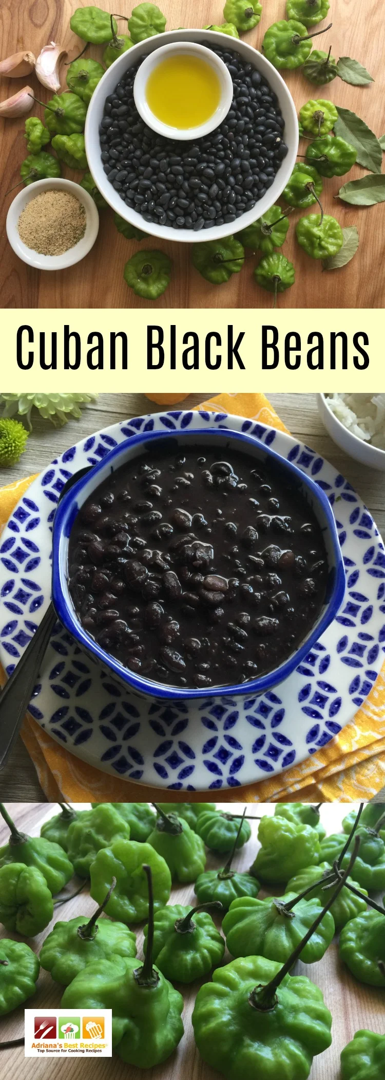 Frijoles negros cubanos hechos con aceite de oliva, sazón cubano, ajo y ajíes cachucha. Una receta muy sencilla pero deliciosa.