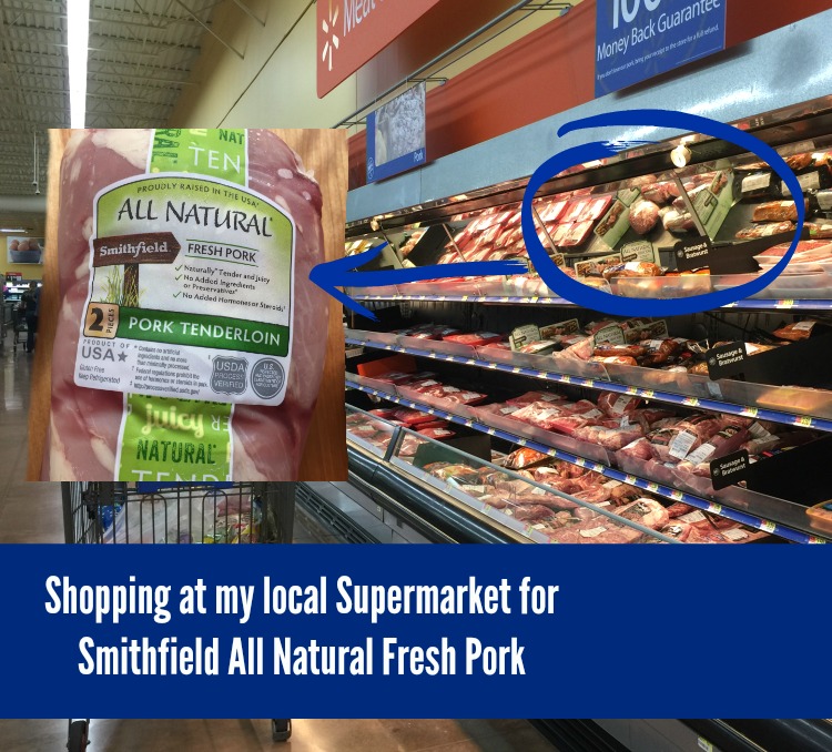 De compras en el supermercado donde compré el lomo de puerco Smithfield All Natural Fresh Pork