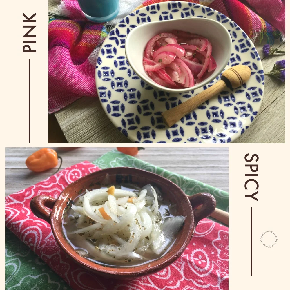 Mexican Pickled Onions, Pink or Spicy