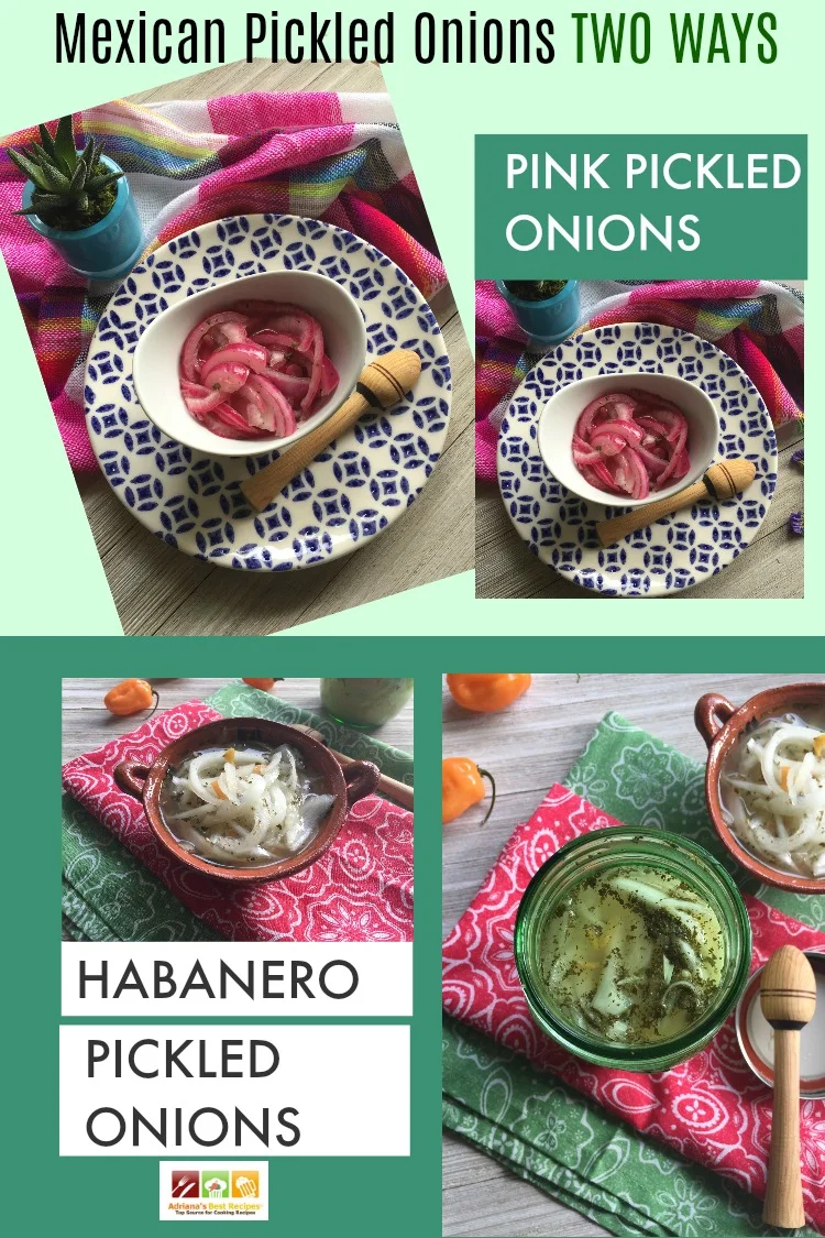 Mexican Pickled Onions Two Ways. One Pink and one Spicy Habanero 