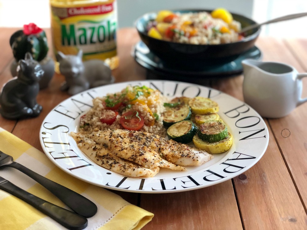 Lemon Garlic Flounder Dinner