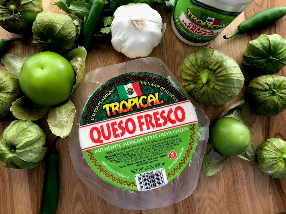 Ingredientes para preparar el queso fresco a la parrilla