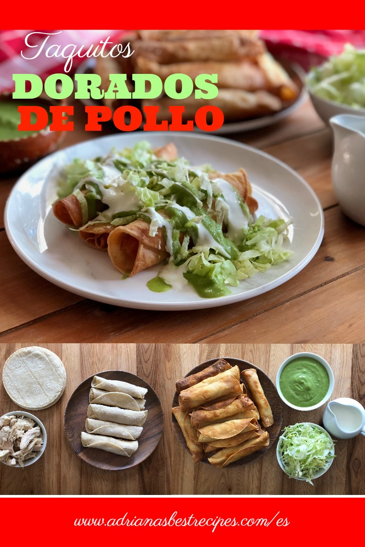 Los auténticos taquitos dorados de pollo 